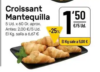 AhorraMas Croissant Mantequilla 5ud x 60gr oferta