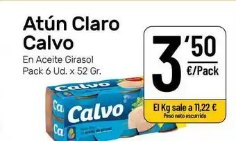 AhorraMas Atún Claro Calvo pack 6ud x 52gr oferta