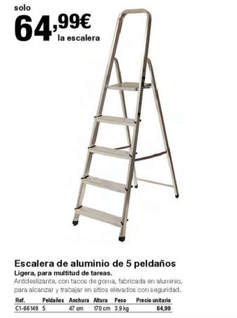 Staples Kalamazoo Escalera de aluminio de 5 peldaños oferta