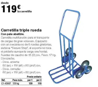 Staples Kalamazoo Carretilla triple rueda oferta