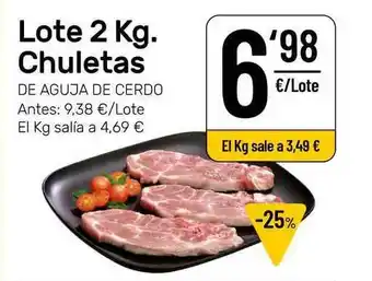 AhorraMas Lot 2 Kg. Chuletas De Aguja De Cerdo oferta