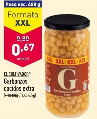 ALDI El Cultivador Garbanzos cocido extra 480g oferta