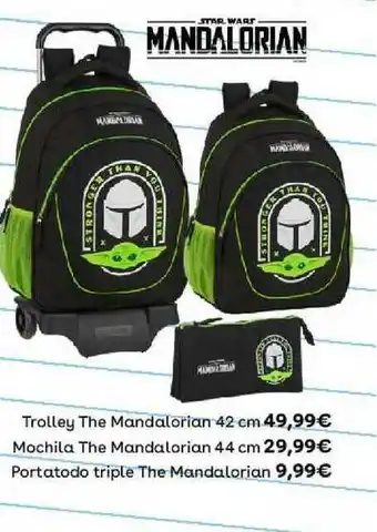 ToysRus Trolley The Mandalorian 42cm Mochila The Mandalorian 44 Cm Portatodo Triple The Mandalorian oferta