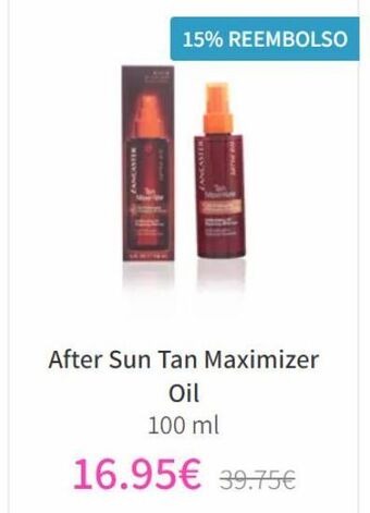 NutriTienda Eancaster www.pus 15% reembolso after sun tan maximizer oil 100 ml 16.95€ 39.75€ oferta