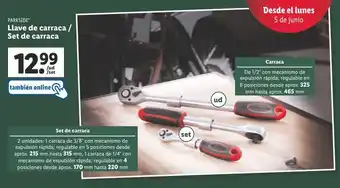 Lidl Llave de carraca parkside oferta