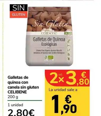Carrefour Express Galletas De Quinoa Con Canela Sin Gluten Celibene 200g oferta