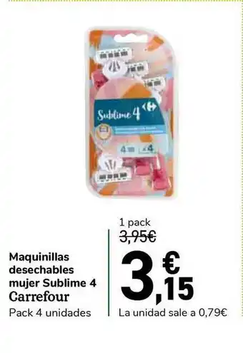 Carrefour Express Carrefour Maquinillas Desechables Mujer Sublime 4 oferta