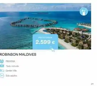 Tui Travel PLC Mms primera 10 todo incluido garden vila (16+) solo adultos predo desde 2.599 € robinson maldives 29 oferta
