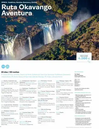Tui Travel PLC África sudáfrica, namibia, botsuana y zambia ruta okavango aventura new 23 días / 20 noches ciudad del cabo, windhoek, de oferta
