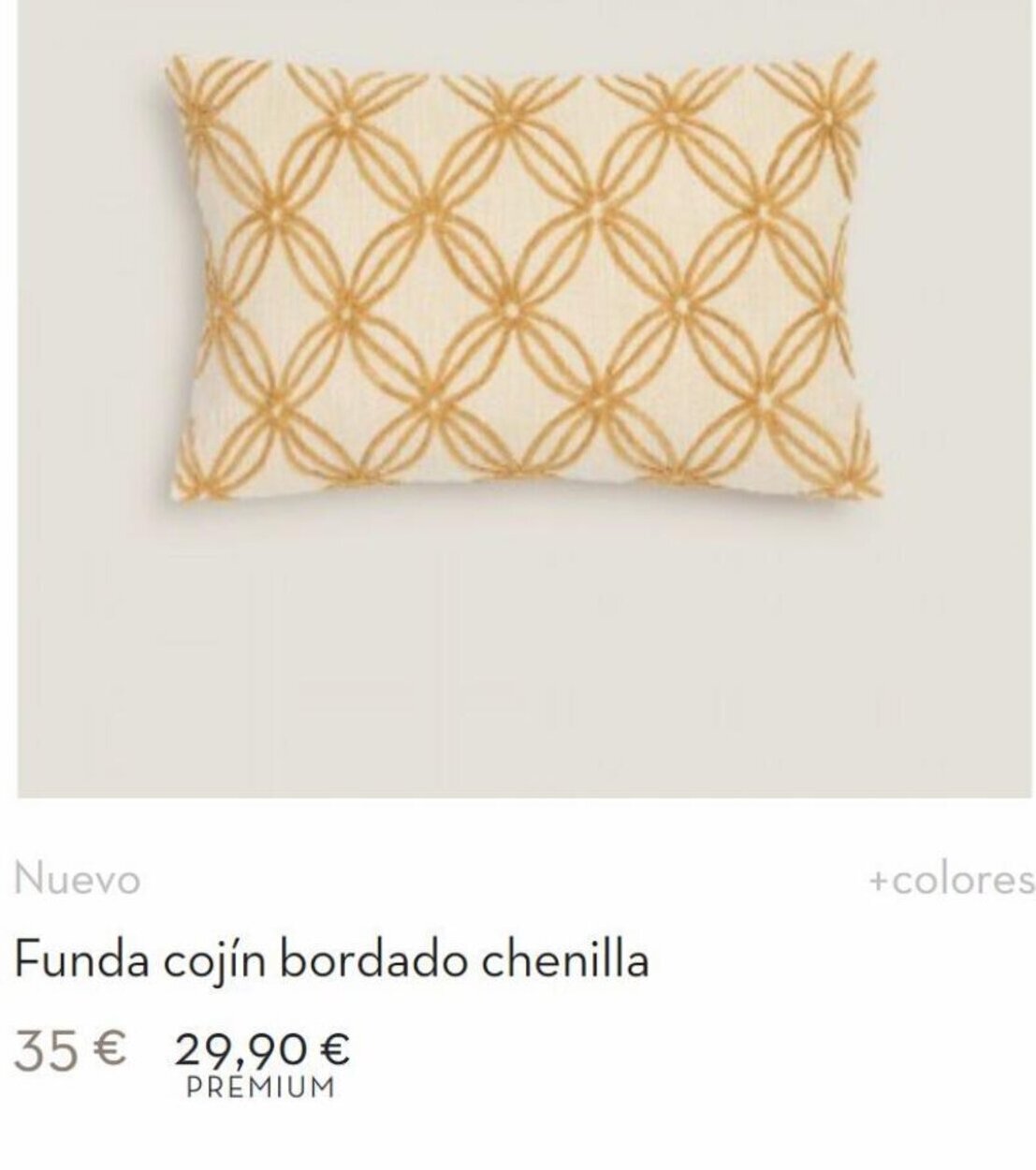 Textura Funda cojín bordado chenilla oferta