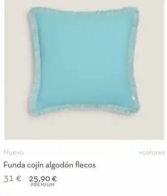 Textura Funda cojín algodón flecos oferta