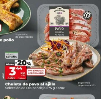 Dia Chuleta de pavo al ajillo Selección de Dia bandeja 575 g aprox. oferta