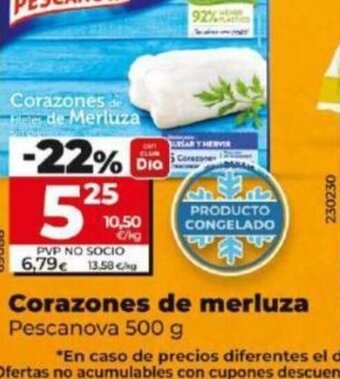Dia Corazones de merluza oferta
