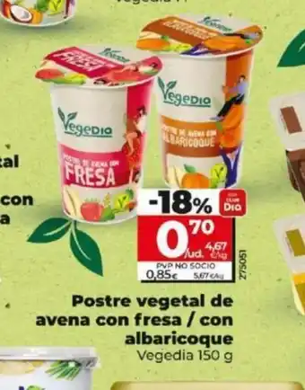 Dia Postre vegetal de avena con oferta