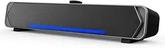 Amazon Heanttv altavoces pc, barra de sonido 10w para ordenador con led, potente estéreo 2 diafragmas para pc de escritorio, orde... oferta