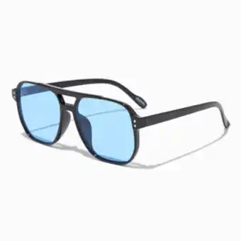 Claire's Blue lens black aviator sunglasses oferta
