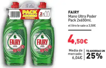 PrimaPrix Fairy Mano Ultra Poder Pack 2x650ml oferta
