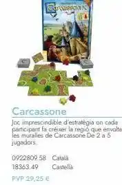 Abacus Carcassone joc imprescindible d'estratègia on cada participant fa créixer la regió que envolta les muralles de carcassone de oferta