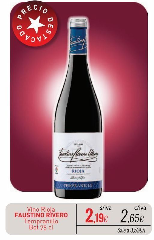 Cuevas Cash Vino tempranillo faustino rivero oferta