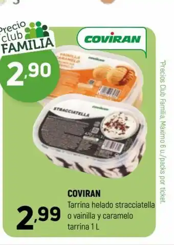 Coviran COVIRAN Tarrina helado stracciatella o vainilla y caramelo tarrina 1 L oferta