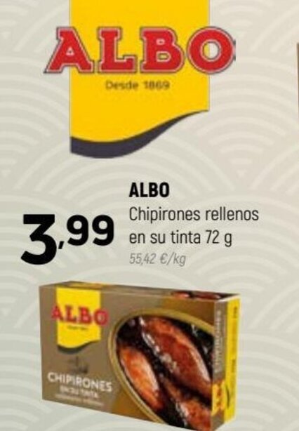 Coviran ALBO Chipirones rellenos en su tinta 72 g oferta