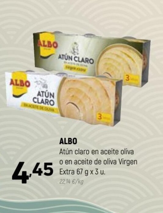 Coviran ALBO Atún claro en aceite oliva o en aceite de oliva Virgen Extra 67 g x 3 u. oferta