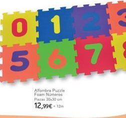 Toy Planet 01 567  alfombra puzzle foam números piezas 30x30 cm  12,99€ - 12m oferta