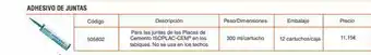 Isolana Jointsonesite adhesivo de juntas código 505802 descripción para las juntas de las placas de cemento isoplac-cem® en los oferta