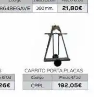 Isolana Carrito porta placas código precio €/ud cppl 192,05€ oferta
