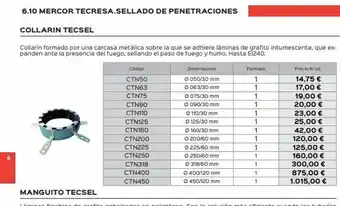 Isolana 6.10 mercor tecresa.sellado de penetraciones collarin tecsel collarín formado por una carcasa metálica sobre la que se adhi oferta