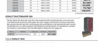 Isolana 34,56 25,92 conlit ductboard 120 panel rígido de lana de roca de nueva generación revestido por una cara por una lámina de oferta