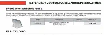 Isolana 6.4 perlita y vermiculita. sellado de penetraciones sacos intumescente fb760 sacos intumescentes protegido por bolsa resist oferta