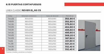 Isolana 6.15 puertas cortafuegos  linea classic rever ei₂ 60 c5  código  taa2b  tab2b  tac2b  tad2b  tae2b  taf2b  tag2b  tah2b  ta12 oferta