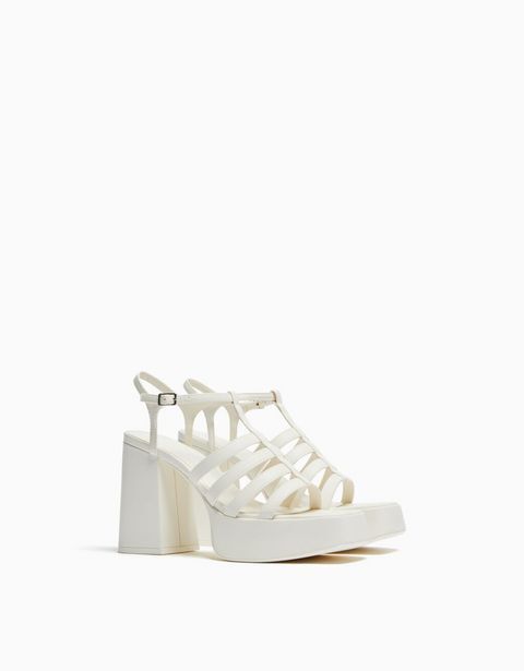 Bershka Sandalia tacón plataforma cangrejera oferta