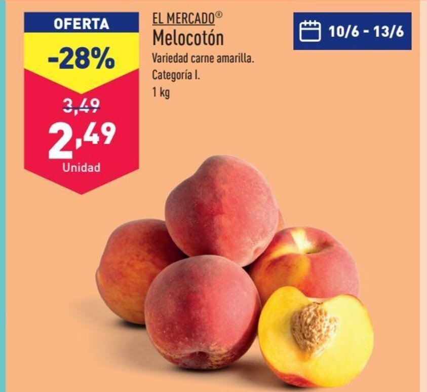 ALDI EL MERCADOⓇ Melocotón oferta