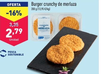 ALDI Burger crunchy de merluza oferta