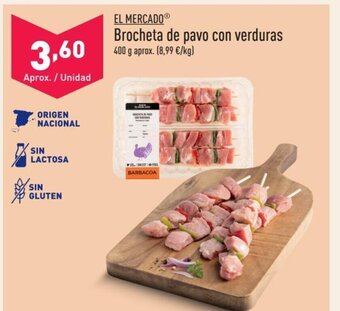 ALDI EL MERCADOⓇ Brocheta de pavo con verduras oferta