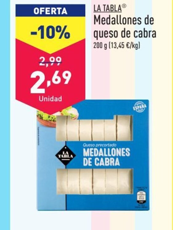 ALDI LA TABLAⓇ Medallones de queso de cabra oferta