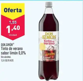 ALDI DON SIMÓNⓇ Tinto de verano sabor limón 0,0% oferta