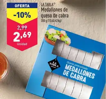 ALDI LA TABLAⓇ Medallones de queso de cabra oferta