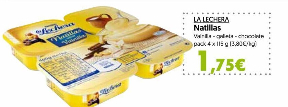 Hiper Usera LA LECHERA Natillas oferta