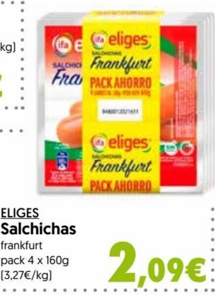 Hiper Usera ELIGES Salchichas oferta