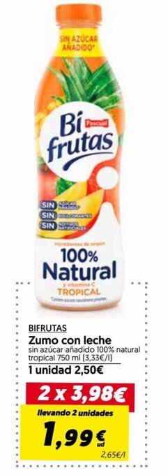 Hiper Usera BIFRUTAS Zumo con leche oferta