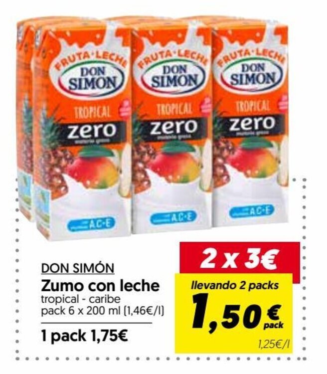 Hiper Usera DON SIMÓN Zumo con leche oferta