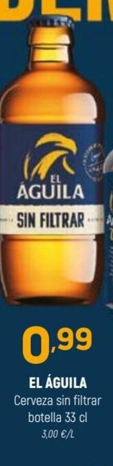 Coviran EL ÁGUILA Cerveza sin filtrar botella 33 cl oferta