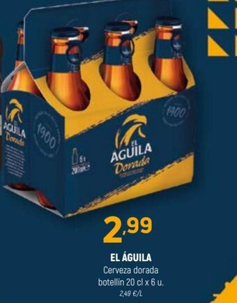 Coviran EL ÁGUILA Cerveza dorada botellín 20 cl x 6 u oferta