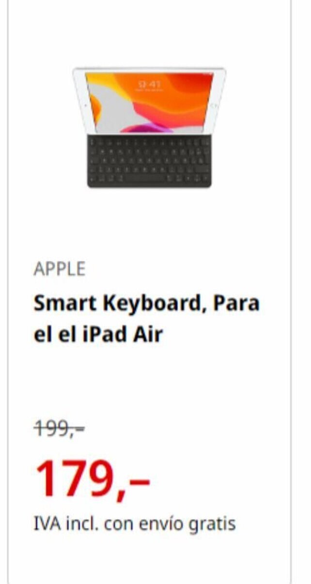 MediaMarkt APPLE Smart Keyboard, Para el el iPad Air oferta