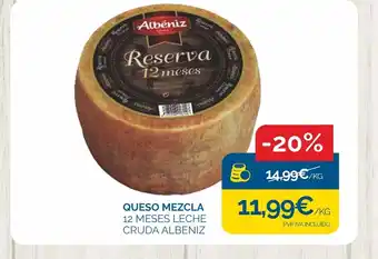 Cash Ecofamilia QUESO MEZCLA 12 MESES LECHE CRUDA ALBENIZ oferta