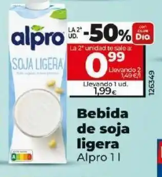 Maxi Dia Bebida de soja alpro oferta