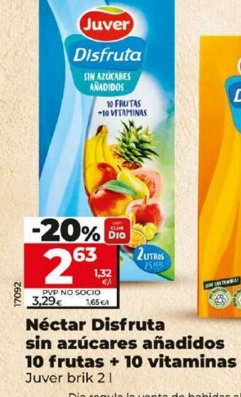 Dia Néctar disfruta sin azucares anadidos 10 frutas + 10 vitaminas oferta